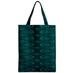 Teal Ikat Pattern Zipper Classic Tote Bag by SpinnyChairDesigns