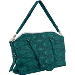 Teal Ikat Pattern Canvas Crossbody Bag by SpinnyChairDesigns