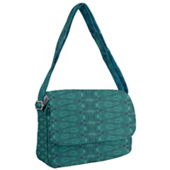 Teal Ikat Pattern Courier Bag by SpinnyChairDesigns