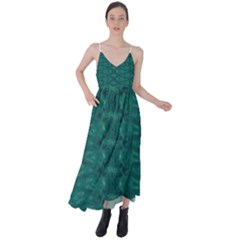 Teal Ikat Pattern Tie Back Maxi Dress by SpinnyChairDesigns