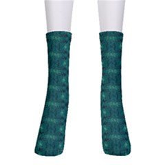 Teal Ikat Pattern Men s Crew Socks by SpinnyChairDesigns