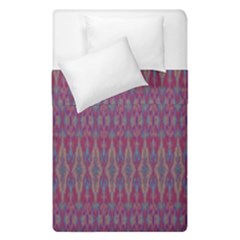 Red Blue Ikat Pattern Duvet Cover Double Side (single Size) by SpinnyChairDesigns