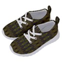 Olive Green and Blue Ikat Pattern Running Shoes View2