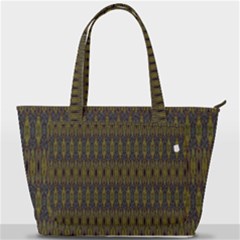 Olive Green And Blue Ikat Pattern Back Pocket Shoulder Bag  by SpinnyChairDesigns