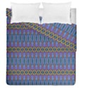 Purple Blue Ikat Stripes Duvet Cover Double Side (Queen Size) View1