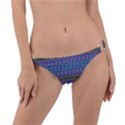 Purple Blue Ikat Stripes Ring Detail Bikini Bottom View1