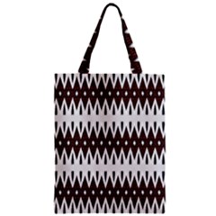 Brown And White Ikat Zipper Classic Tote Bag by SpinnyChairDesigns