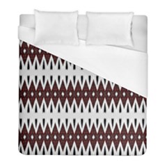 Brown And White Ikat Duvet Cover (full/ Double Size) by SpinnyChairDesigns