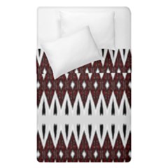 Brown And White Ikat Duvet Cover Double Side (single Size) by SpinnyChairDesigns