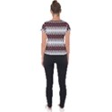 Brown and White Ikat Short Sleeve Sports Top  View2