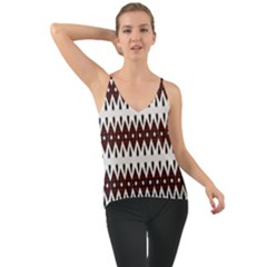 Brown And White Ikat Chiffon Cami by SpinnyChairDesigns