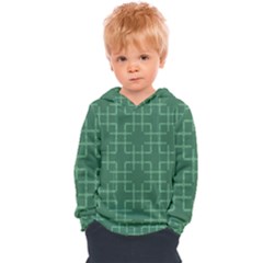 Dark Mint Green Geometric Kids  Overhead Hoodie by SpinnyChairDesigns