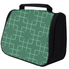 Dark Mint Green Geometric Full Print Travel Pouch (big) by SpinnyChairDesigns