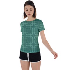 Dark Mint Green Geometric Back Circle Cutout Sports Tee by SpinnyChairDesigns