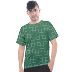 Dark Mint Green Geometric Men s Sport Top by SpinnyChairDesigns