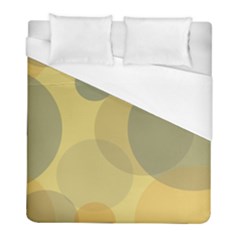 Yellow Grey Large Polka Dots Duvet Cover (full/ Double Size) by SpinnyChairDesigns