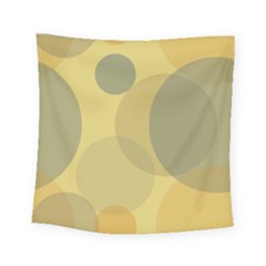 Yellow Grey Large Polka Dots Square Tapestry (small) by SpinnyChairDesigns