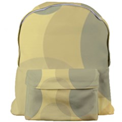 Yellow Grey Large Polka Dots Giant Full Print Backpack by SpinnyChairDesigns