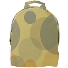 Yellow Grey Large Polka Dots Mini Full Print Backpack by SpinnyChairDesigns