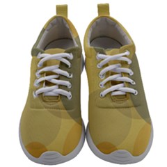 Yellow Grey Large Polka Dots Mens Athletic Shoes by SpinnyChairDesigns