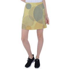 Yellow Grey Large Polka Dots Tennis Skirt by SpinnyChairDesigns