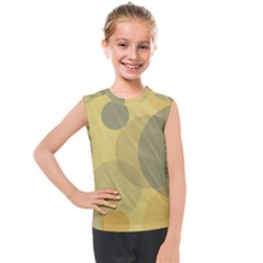 Yellow Grey Large Polka Dots Kids  Mesh Tank Top by SpinnyChairDesigns