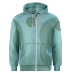 Teal Turquoise Blue Large Polka Dots Men s Zipper Hoodie by SpinnyChairDesigns