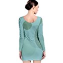 Teal Turquoise Blue Large Polka Dots Long Sleeve Velvet Bodycon Dress View2