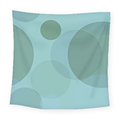 Teal Turquoise Blue Large Polka Dots Square Tapestry (large) by SpinnyChairDesigns