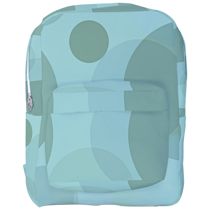 Teal Turquoise Blue Large Polka Dots Full Print Backpack