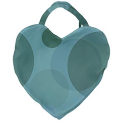 Teal Turquoise Blue Large Polka Dots Giant Heart Shaped Tote by SpinnyChairDesigns