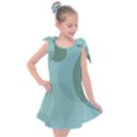 Teal Turquoise Blue Large Polka Dots Kids  Tie Up Tunic Dress View1