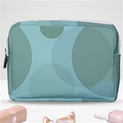 Teal Turquoise Blue Large Polka Dots Make Up Pouch (medium) by SpinnyChairDesigns