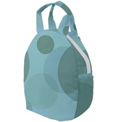 Teal Turquoise Blue Large Polka Dots Travel Backpacks by SpinnyChairDesigns