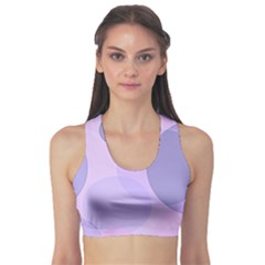 Purple Large Print Polka Dota Sports Bra by SpinnyChairDesigns