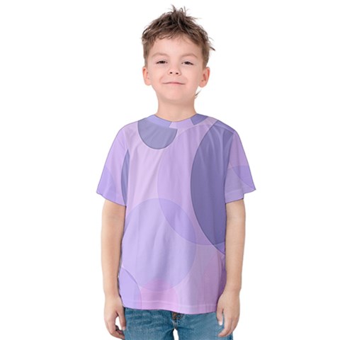 Purple Large Print Polka Dota Kids  Cotton Tee by SpinnyChairDesigns