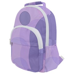 Purple Large Print Polka Dota Rounded Multi Pocket Backpack by SpinnyChairDesigns