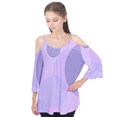 Purple Large Print Polka Dota Flutter Tees