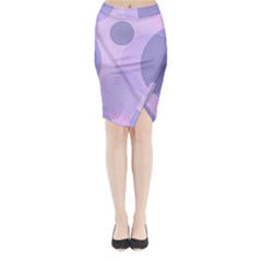 Purple Large Print Polka Dota Midi Wrap Pencil Skirt by SpinnyChairDesigns