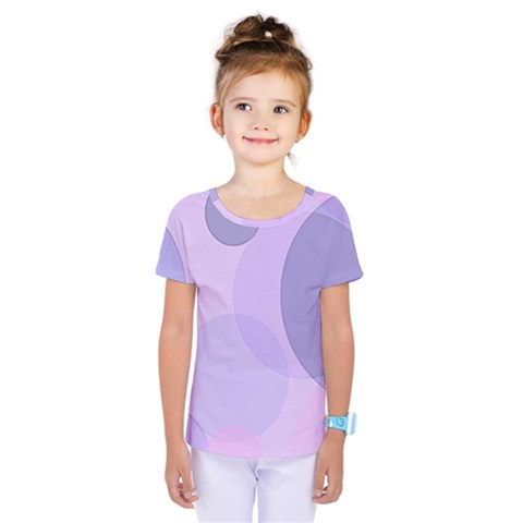 Purple Large Print Polka Dota Kids  One Piece Tee by SpinnyChairDesigns