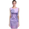 Purple Large Print Polka Dota Sleeveless Velvet Midi Dress View1