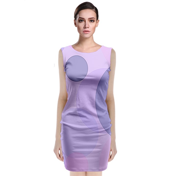 Purple Large Print Polka Dota Sleeveless Velvet Midi Dress