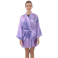 Purple Large Print Polka Dota Long Sleeve Satin Kimono by SpinnyChairDesigns