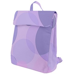 Purple Large Print Polka Dota Flap Top Backpack by SpinnyChairDesigns