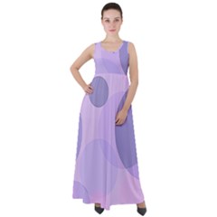 Purple Large Print Polka Dota Empire Waist Velour Maxi Dress by SpinnyChairDesigns