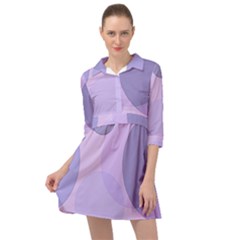 Purple Large Print Polka Dota Mini Skater Shirt Dress by SpinnyChairDesigns