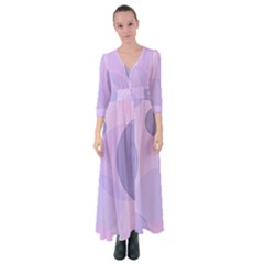 Purple Large Print Polka Dota Button Up Maxi Dress by SpinnyChairDesigns