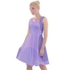 Purple Large Print Polka Dota Knee Length Skater Dress by SpinnyChairDesigns