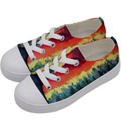 Rainbow Landscape Kids  Low Top Canvas Sneakers by robinyukiko