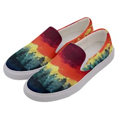 Rainbow Landscape Men s Canvas Slip Ons by robinyukiko